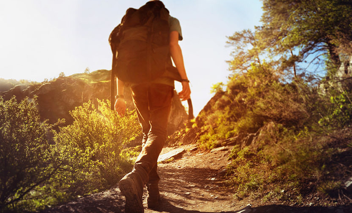 A man hiking in Corsica