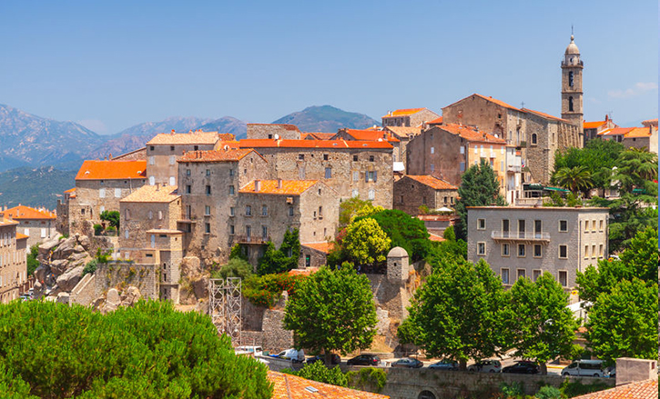 The village of Sartène photographed in summer